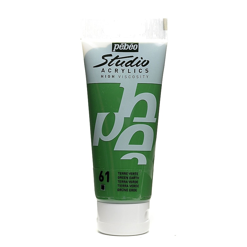 Pebeo Studio Acrylic Paint Green Earth 100 Ml [Pack Of 3] (3PK-831-061) image 1