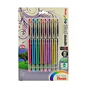 Pentel Slicci Extra Fine Metallic Gel Pens Assorted Pack Of 8 (BG208BP8M)
