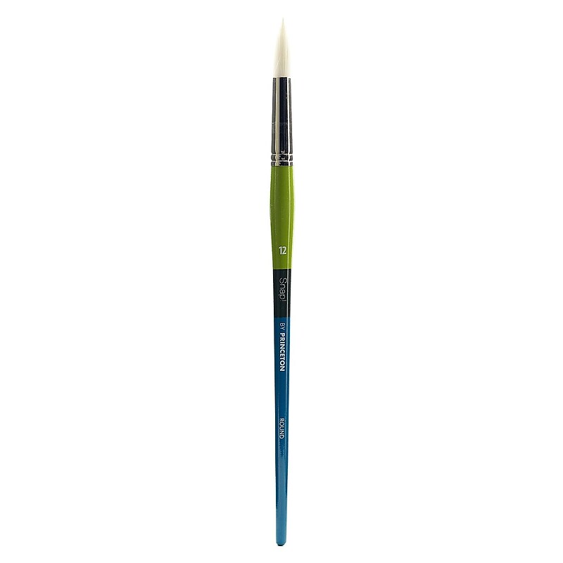 Princeton Snap! Brushes 12 White Taklon Long Handle Round (9800R-12) image 1