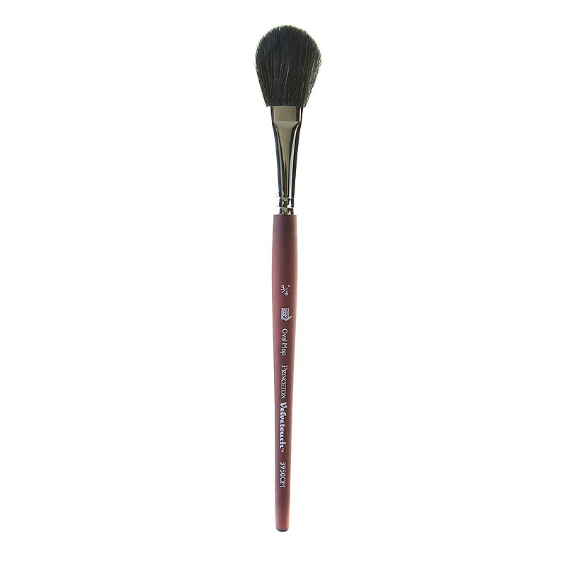 Princeton Art & Brush Velvetouch Short Handle Mixed Media Synthetic Oval, Mop Brush (PBXP3950OM075) image 1