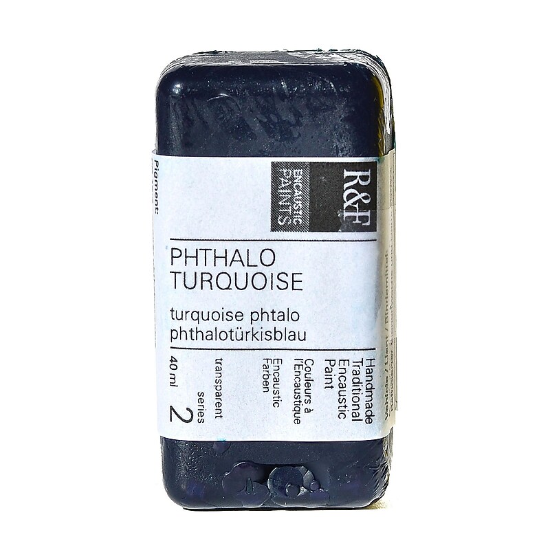 R  And  F Handmade Paints Encaustic Paint Phthalo Turquoise 40 Ml [Pack Of 2] (2PK-1023) image 1