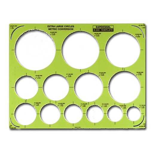 Rapidesign Circle Drafting Templates Extra Large Circles (R440) Staples