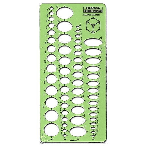 Rapidesign Ellipses Drafting Templates Ellipse Master 25 60 Each
