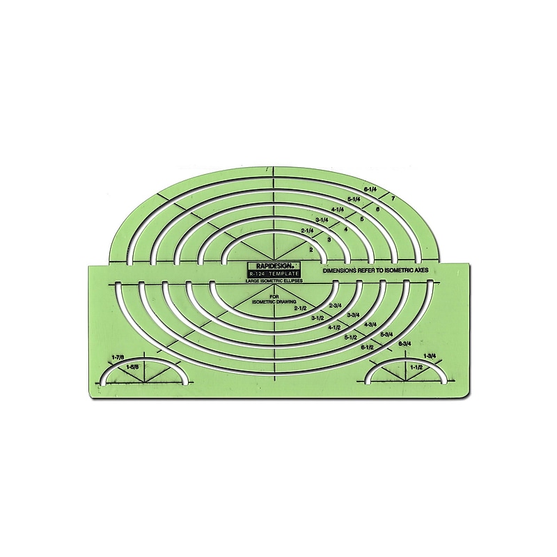 Rapidesign Ellipses Drafting Templates Large Isometric Ellipses 25 Ellipses Each (R124) image 1