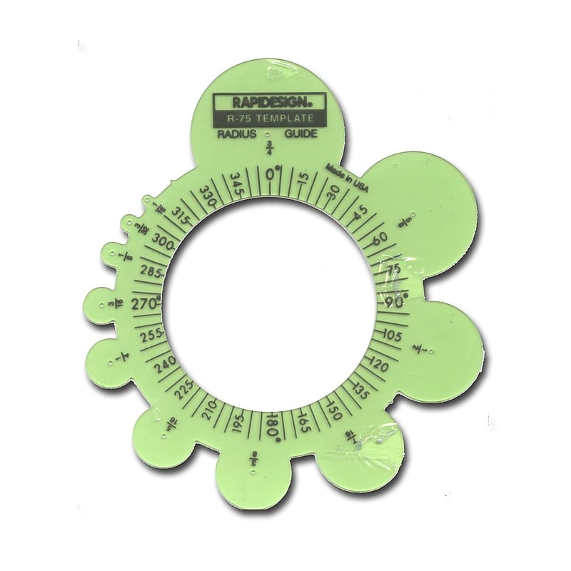 Rapidesign General Purpose Drafting And Design Templates Radius Guide (R75) image 1