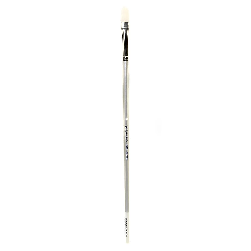 Silver Brush Silverwhite Series Synthetic Brushes Long Handle 6 Filbert (1503LH-6) image 1