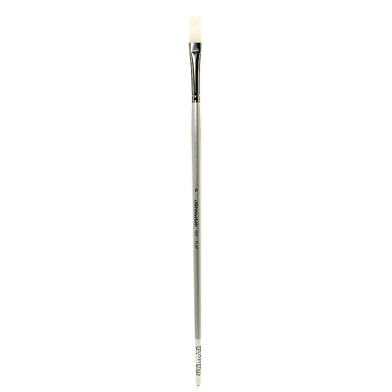 Silver Brush Silverwhite Series Synthetic Brushes Long Handle 6 Flat (1501LH-6) image 1