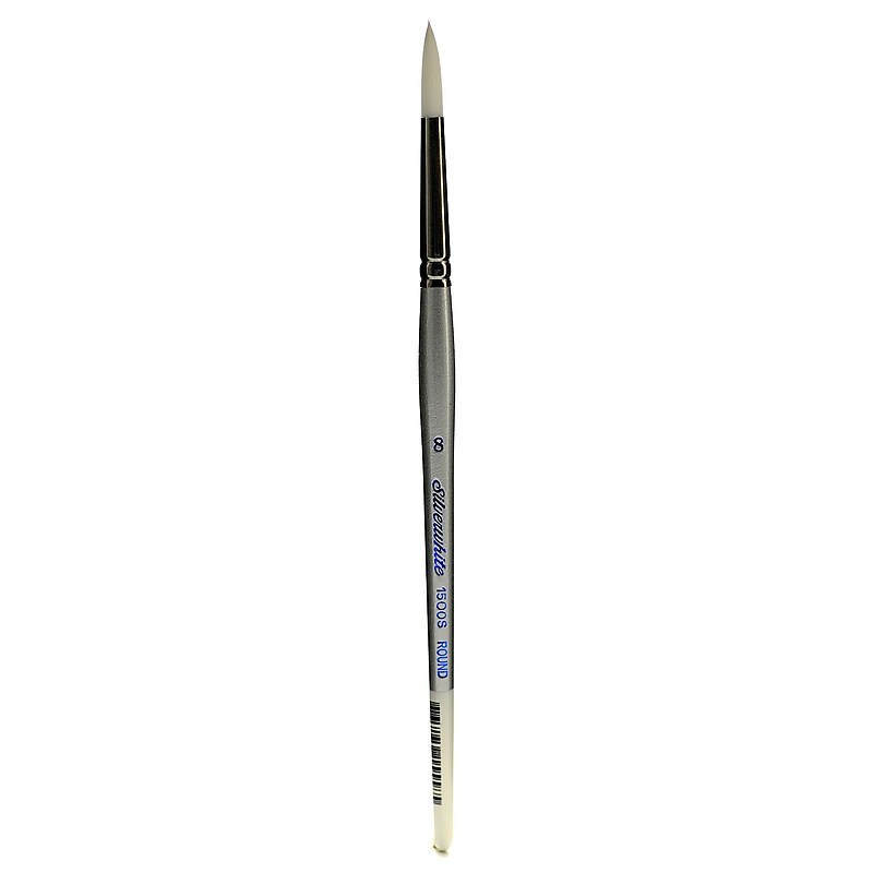 Silver Brush Silverwhite Series Synthetic Brushes Short Handle 8 Round (1500S-8) image 1