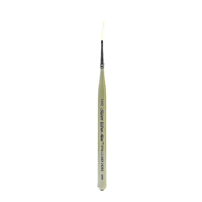 Silver Brush Ultra Mini Series Golden Taklon Brushes 10/0 Extra Long Liner (2426S-10/0) image 1