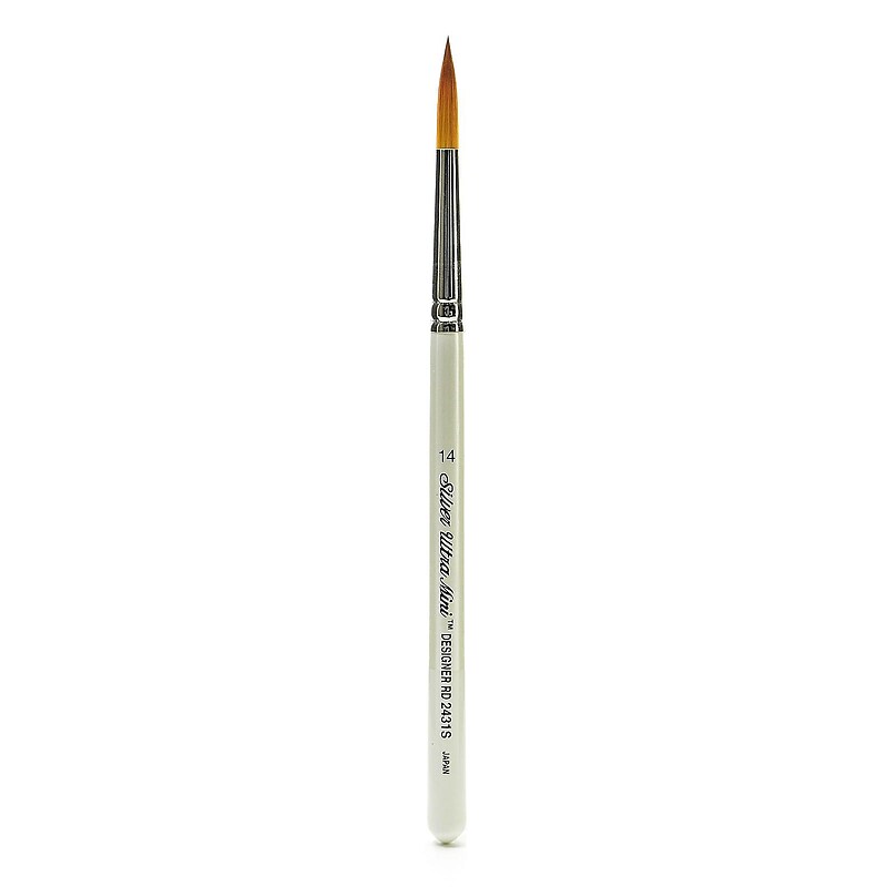 Silver Brush Ultra Mini Series Golden Taklon Brushes 14 Designer Round (2431S-14) image 1