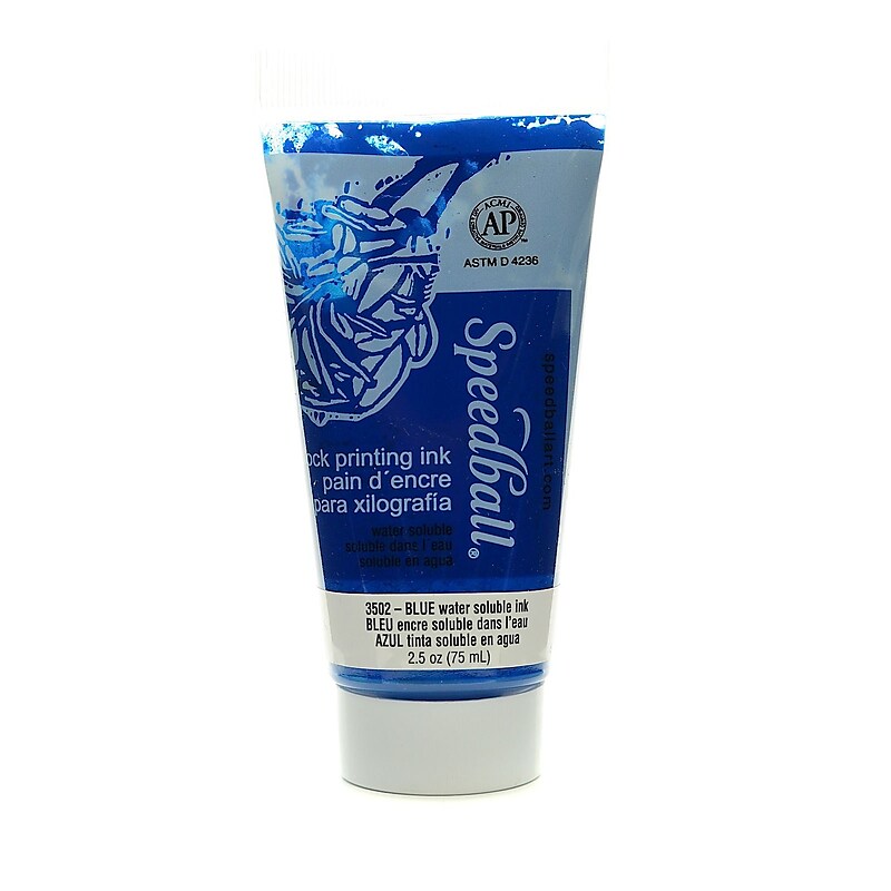 Speedball Block Printing Water Soluble Ink Blue 2.5 Oz. [Pack Of 2] (2PK-3502) image 1