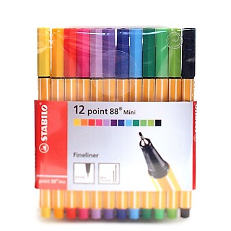 Stabilo Point 88 Pen Sets Mini Wallet Set Set Of 12 [Pack Of 2] (2PK-688-12-1)