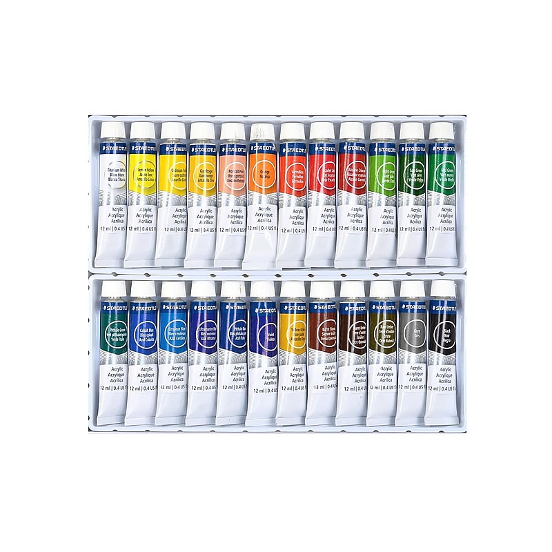 Staedtler Acrylic Paints, Assorted Colors, Set Of 24 (8500 C24A6) image 1