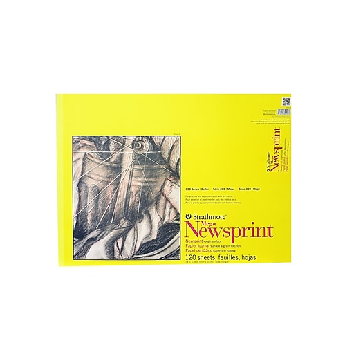 Strathmore 300 Series Newsprint Paper Pads Rough 120 Sheets 18 In. X 24