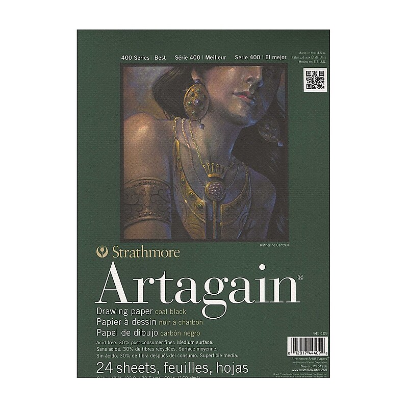 Strathmore 400 Series Artagain Pads Black 9 In. X 12 In. [Pack Of 2] (2PK-445-109-1) image 1