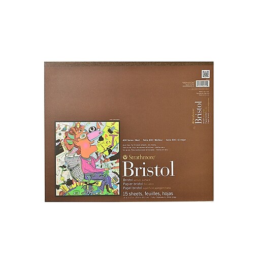 Strathmore 400 Series 14" x 17" Bristol Sketch Pad, 15 Sheets/Pad