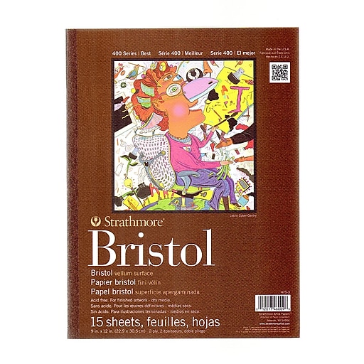 580-62 500 Series Bristol, 2-Ply Vellum Surface 11x14 15 Sheets Strathmore