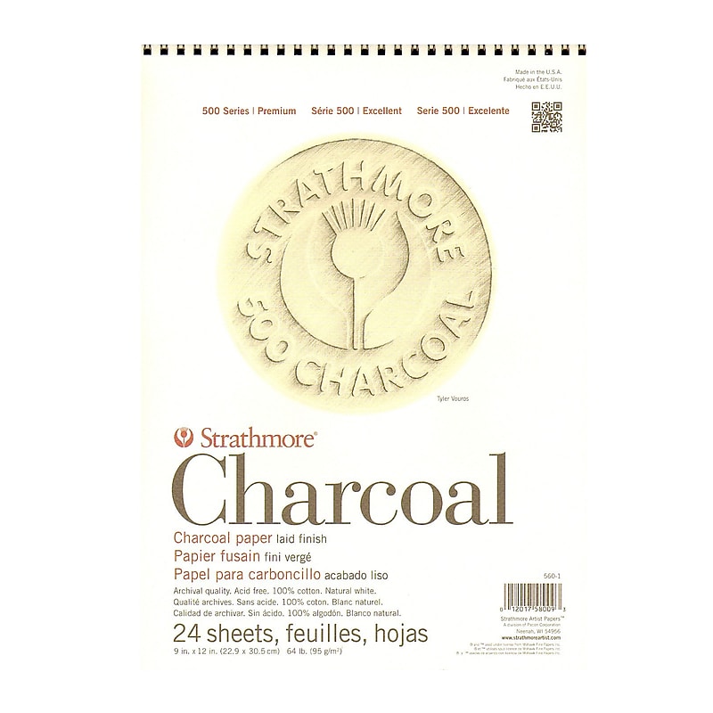 Strathmore 500 Series Charcoal Paper Pads White 9 In. X 12 In. (560-1-1) image 1