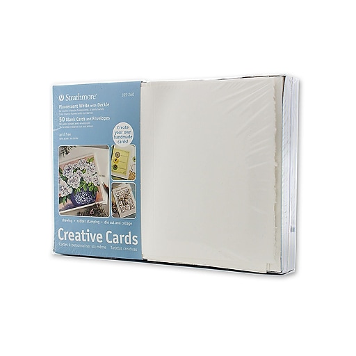 Strathmore Blank Greeting Cards With Envelopes, Flourescent White