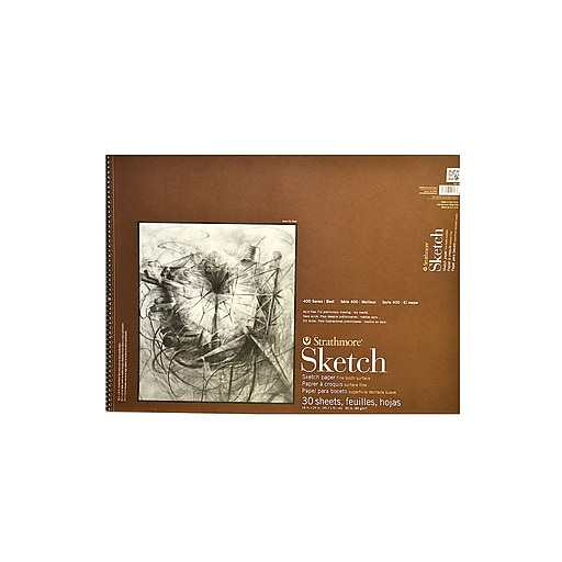 Strathmore 400 Series 18" x 24" Spiral Bound Sketch Pad, 30 Sheets/Pad (59760) Staples