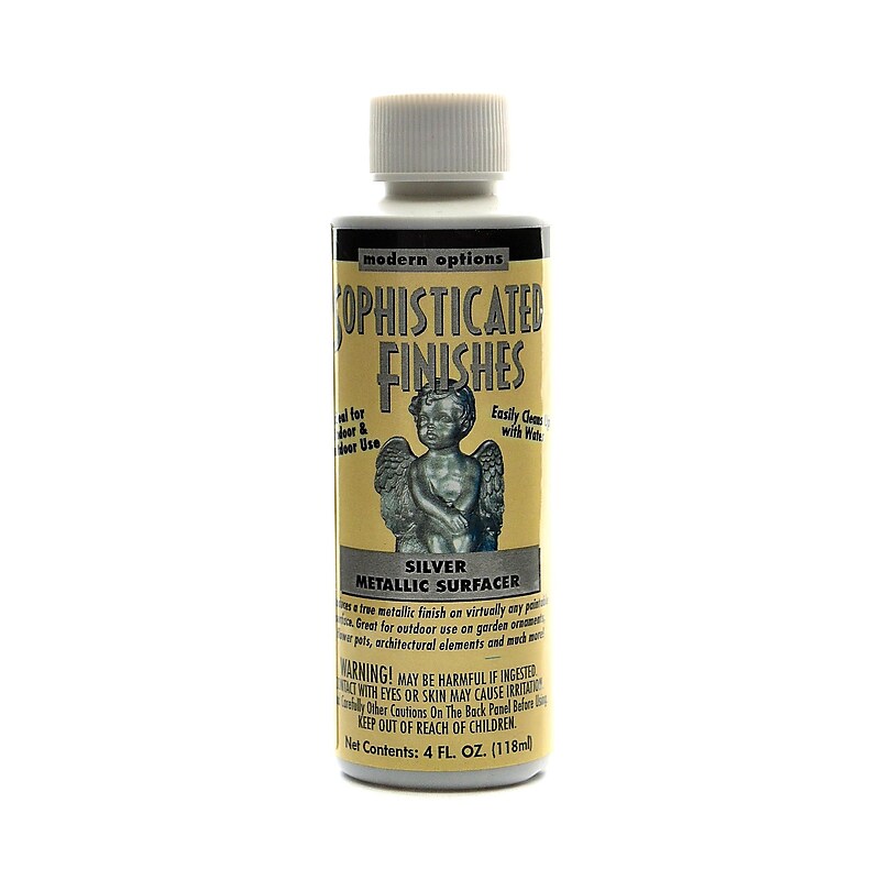 Triangle Coatings Sophisticated Finishes Metallic Surfacers Silver 4 Oz. [Pack Of 2] (2PK-SP4) image 1