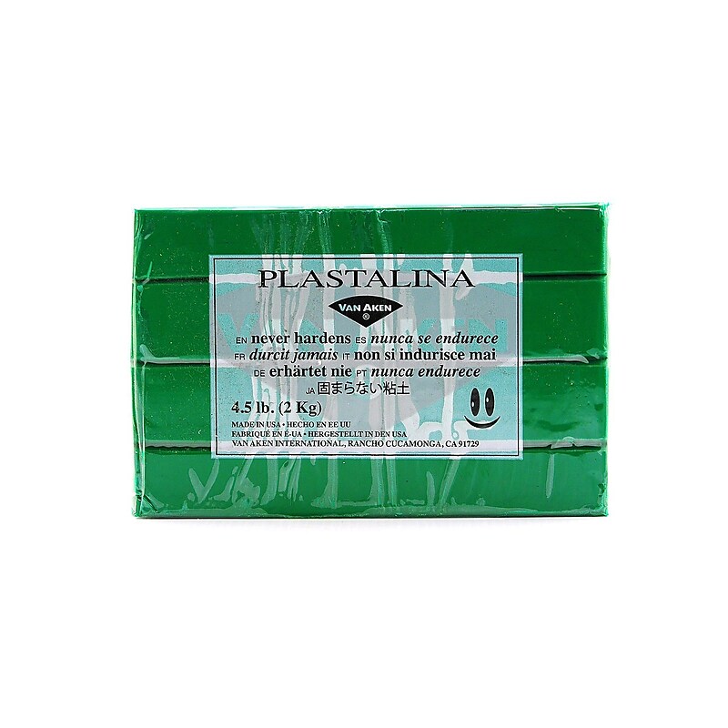 Van Aken Plastalina Modeling Clay Green 4 1/2 Lb. Bar  (10508) image 1