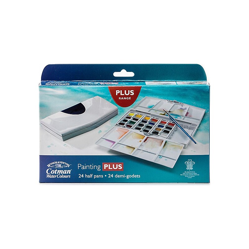 Winsor  And  Newton Cotman Water Colour Painting Plus Set - Half Pans Each (0390376) image 1