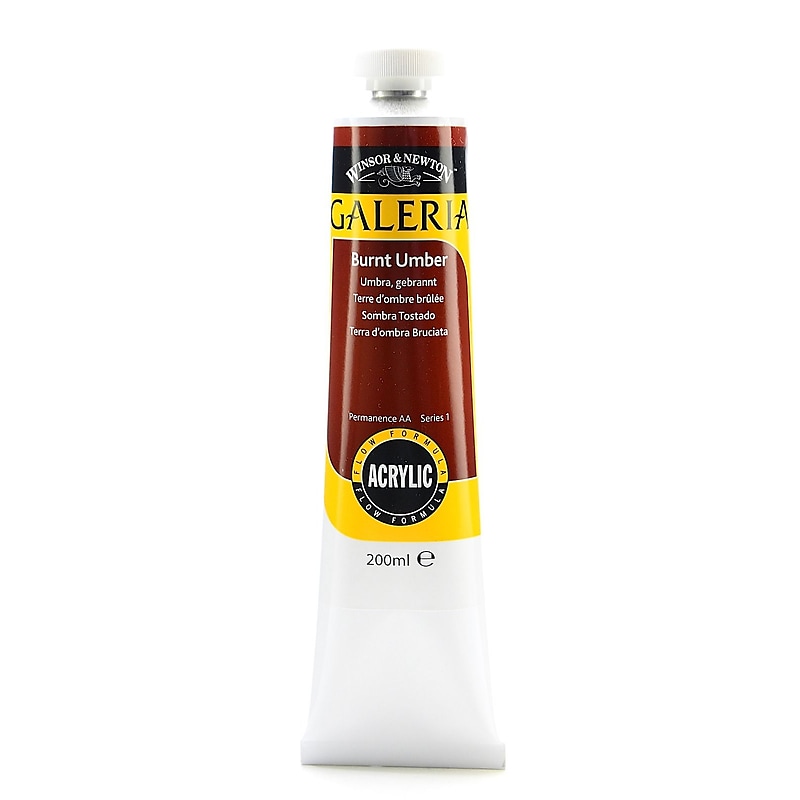 Winsor  And  Newton Galeria Flow Formula Acrylic Colours Burnt Umber 200 Ml 76 (2136076) image 1