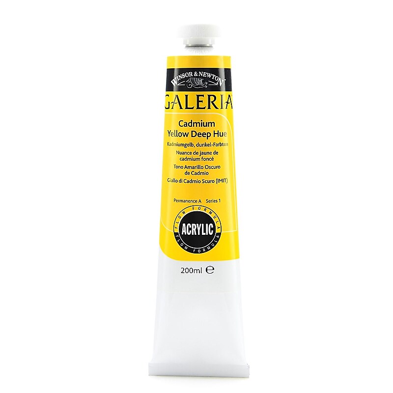 Winsor  And  Newton Galeria Flow Formula Acrylic Colours Cadmium Yellow Deep Hue 200 Ml 115 (2136115) image 1