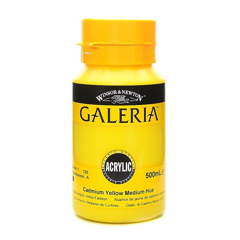 Winsor  And  Newton Galeria Flow Formula Acrylic Colours Cadmium Yellow Medium Hue 500 Ml 120 (2150120) image 1