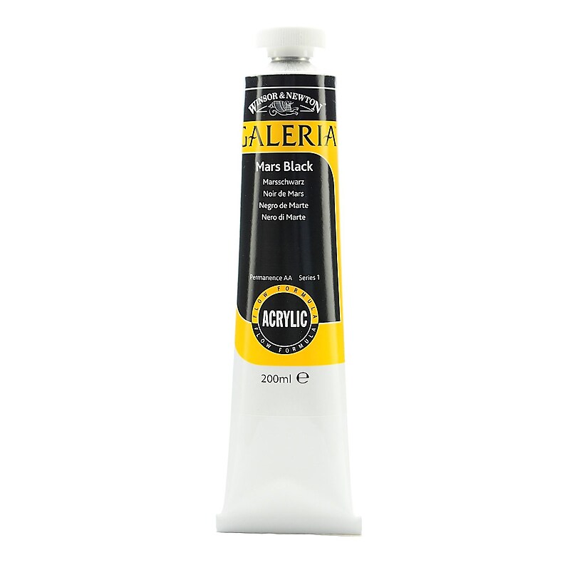 Winsor  And  Newton Galeria Flow Formula Acrylic Colours Mars Black 200 Ml 386 [Pack Of 2] (2PK-2136386) image 1