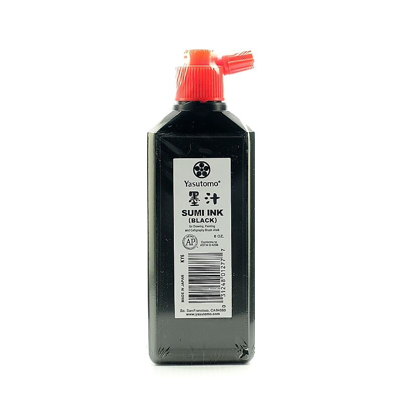Yasutomo Black Sumi Ink (Bokuju) 6 Oz. (KY6) image 1