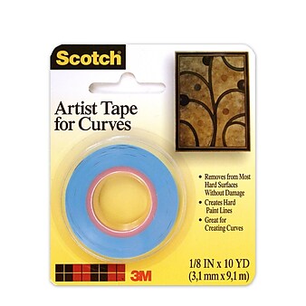 Scotch Artist Tape For Curves 1/8" x 10 yds., 6/Pack (6PK-FA2038)