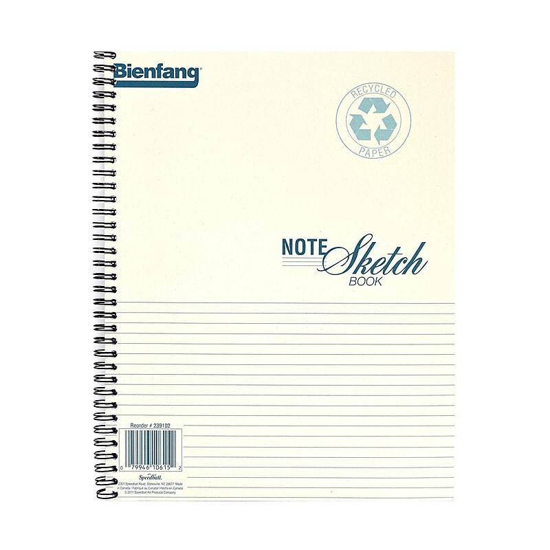 Bienfang 8.5" x 11" Wire Bound Sketch Book, 64 Sheets/Book, 2/Pack (56726-PK2) image 1