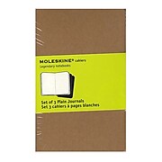 Moleskine Cahier Journals Kraft Brown, Blank 3 1/2 In. X 5 1/2 In. Pack Of 3, 64 Pages Each [Pack Of 3] (3PK-9788883704949)