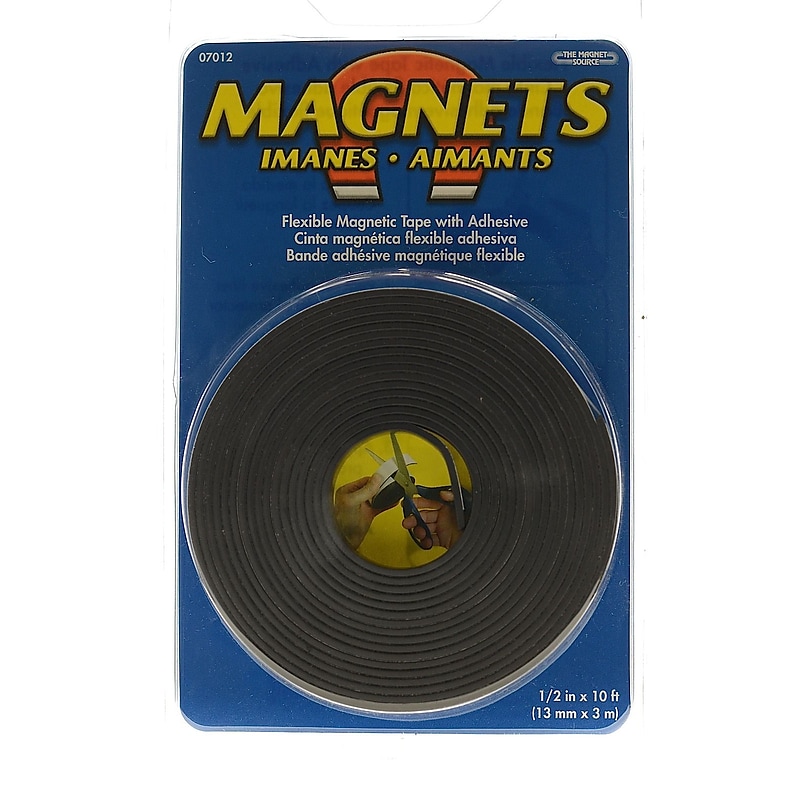 The Magnet Source Flexible Magnetic Strips With Adhesive 1/2 In. X 10 Ft. [Pack Of 4] (4PK-07012) image 1