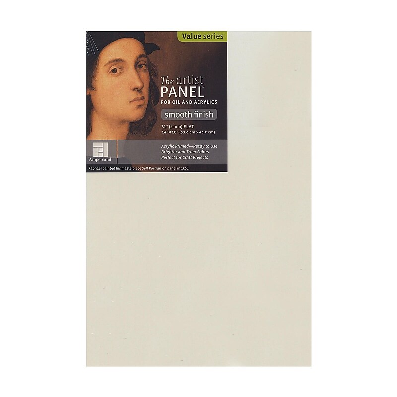 Ampersand The Artist Panel Primed White Canvas Panel, 14" x 14", 3/Pack (77718-PK3) image 1