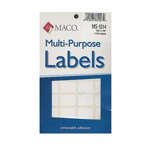 Maco MultiPurpose Handwrite Labels Rectangular 5/8 In. X 7/8 In. Pack