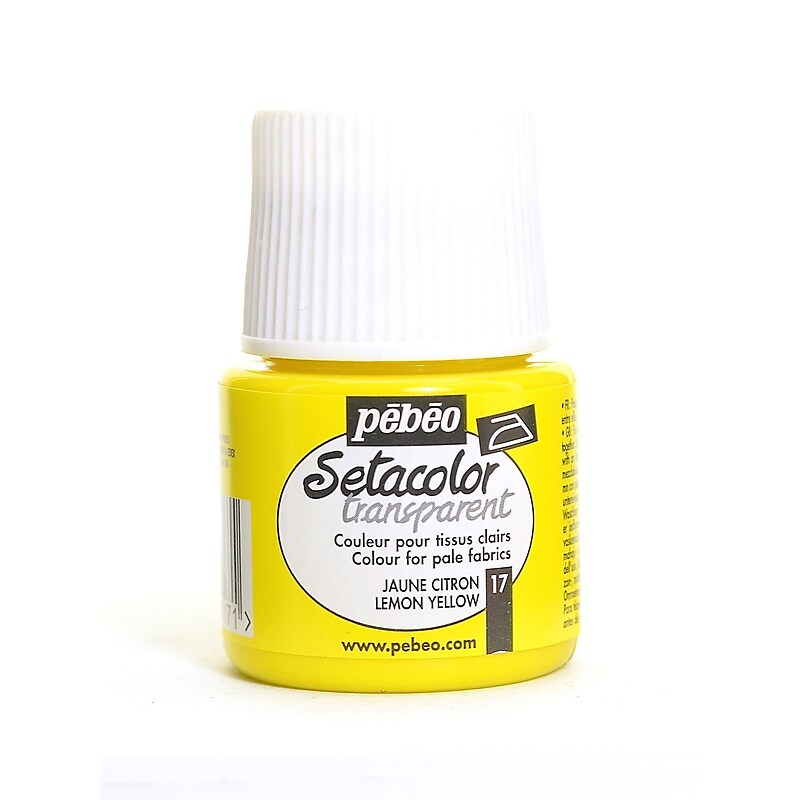 Pebeo Setacolor Transparent Fabric Paint Lemon Yellow 45 Ml [Pack Of 3] (3PK-329-017) image 1