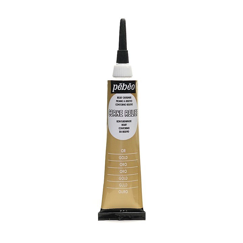 Pebeo Vitrail Cerne Relief Gold, Craft Supplies, 20 Ml [Pack Of 3] (3PK-773000) image 1