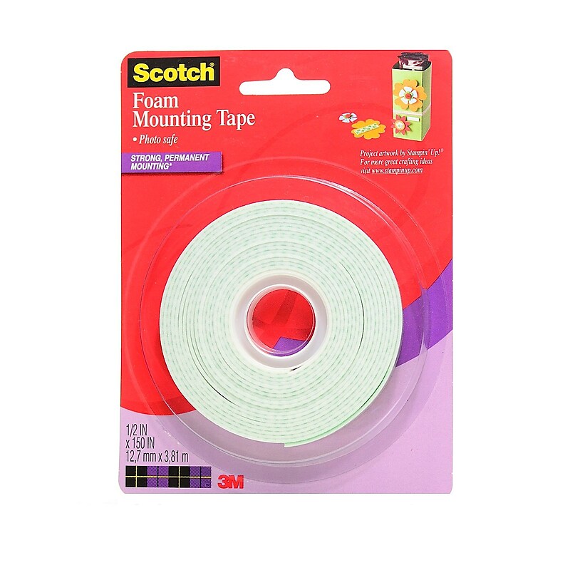 3M Foam Mounting Tape 1/2 In. X 150 In. Roll [Pack Of 3] (3PK-4013) image 1
