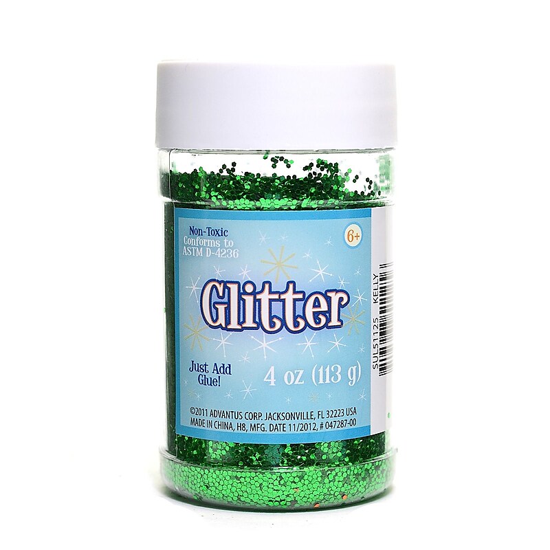 Advantus Corp Glitter Kelly 4 Oz. Shaker Bottle [Pack Of 6] (6PK-SUL51125) image 1