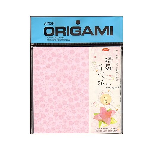 Aitoh Origami Paper 5 7/8 In. X 5 7/8 In. Kira Chiyogami Plum Leaves 12