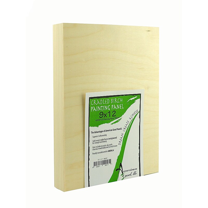 American Easel 1 5/8 In. Cradled Wood Painting Panels 9 In. X 12 In. [Pack Of 2] (2PK-AE0912-D) image 1