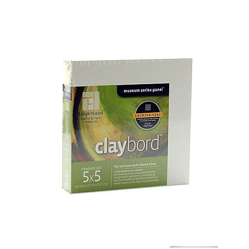 Ampersand Cradled Claybord Board, 5" X 5", 3/4" (CBSC055) at Staples