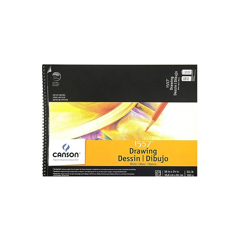 Canson C A Grain Drawing Paper Pads, 18 In. x 24 In. (100510889) image 1