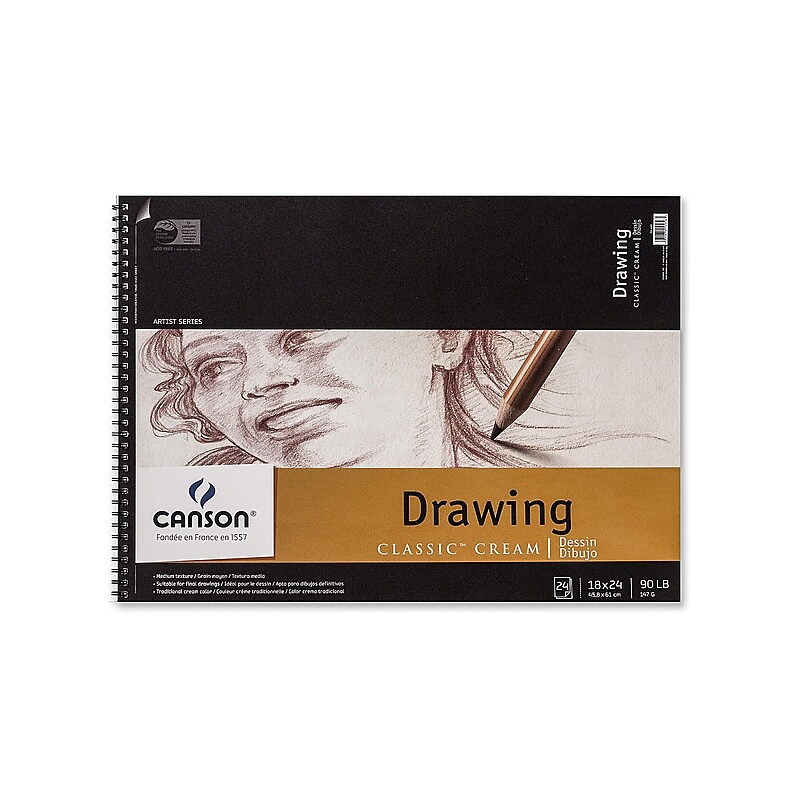 Canson Artist Series 24" x 18" Wire Bound Drawing Sketch Pad, 24 Sheets/Pad (MCXC100510976) image 1
