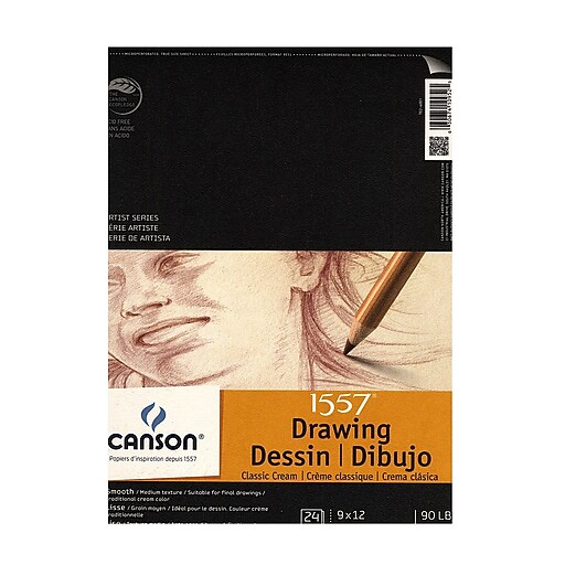 Canson 9" x 12" Wire Bound Drawing Sketch Pad, 24 Sheets/Pad, 3/Pack