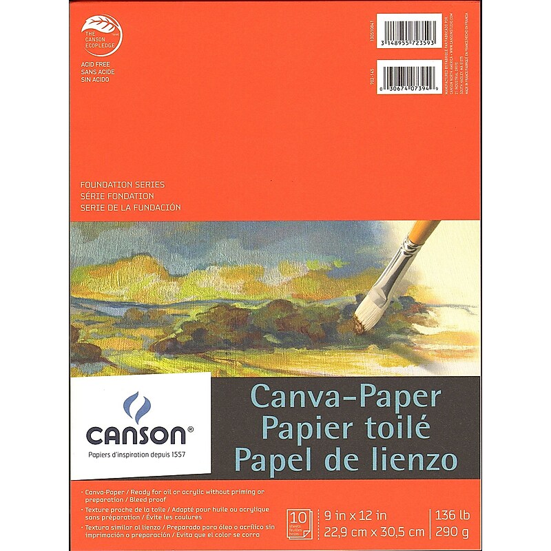 Canson Foundation Canva-Paper Pad, 9 In. x 12 In., Pack Of 2 (2PK-100510841) image 1