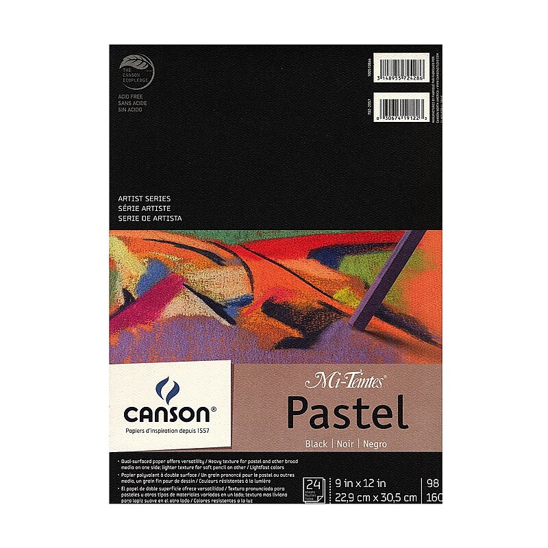 Canson Mi-Teintes Black Pad, 9 In. x 12 In. (100510866) image 1